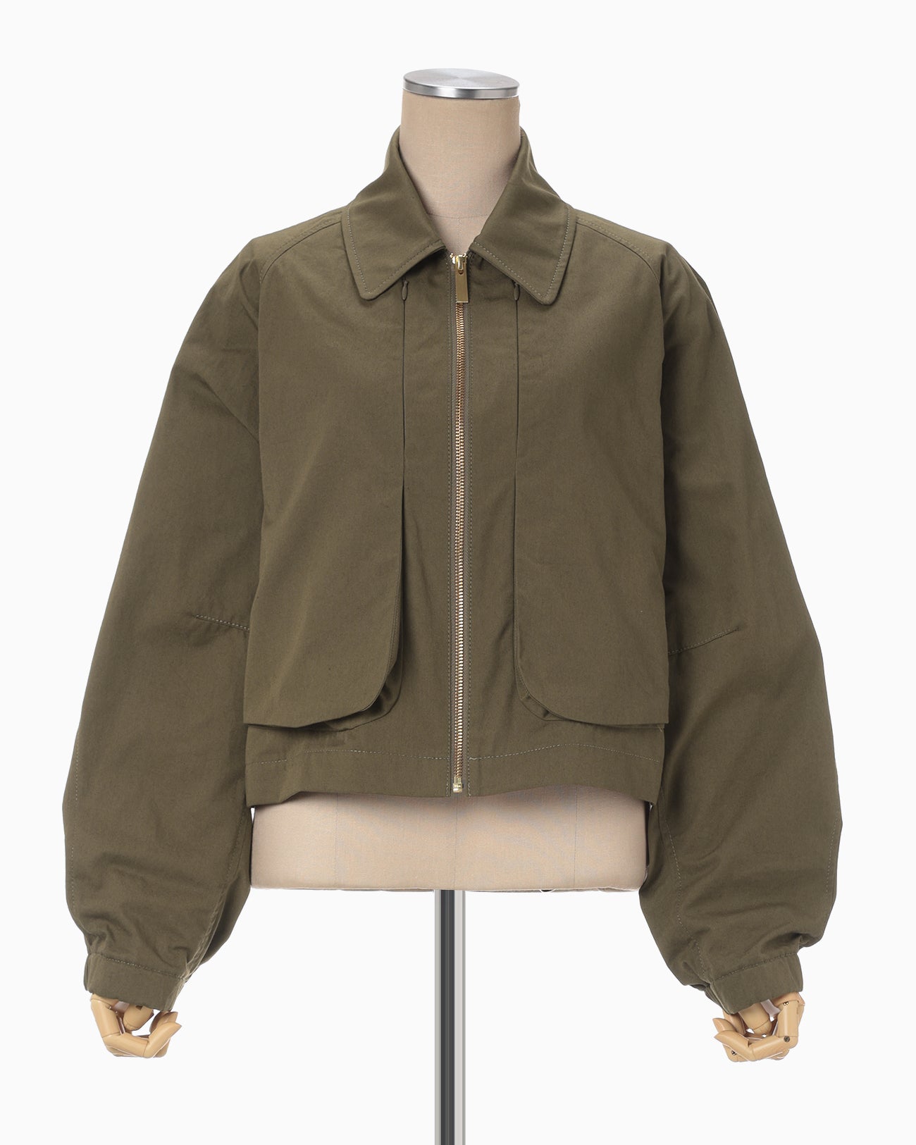 Organic Cotton Twill Short Jacket - khaki