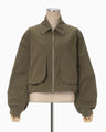 Organic Cotton Twill Short Jacket - khaki