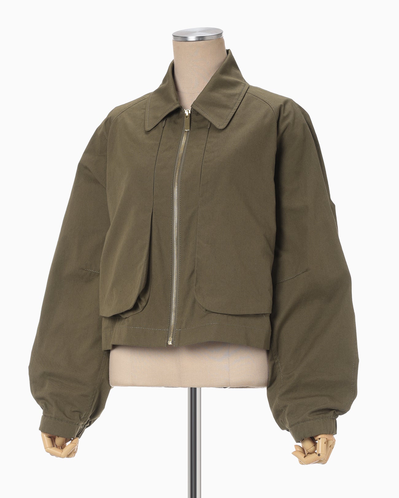 Organic Cotton Twill Short Jacket - khaki - Mame Kurogouchi