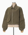 Organic Cotton Twill Short Jacket - khaki
