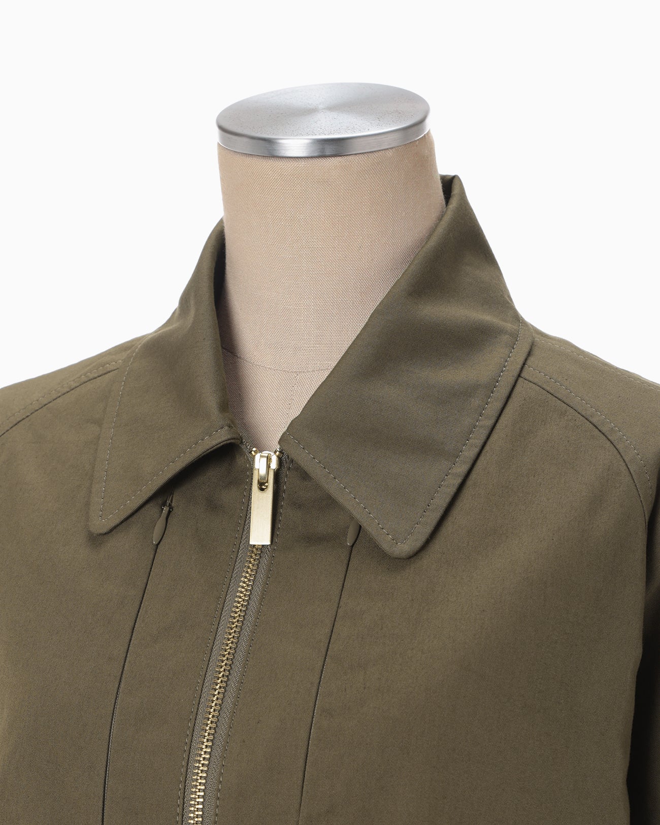 Organic Cotton Twill Short Jacket - khaki