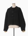 Gradient Dye Mohair Cropped Coat - black