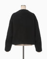 Gradient Dye Mohair Cropped Coat - black