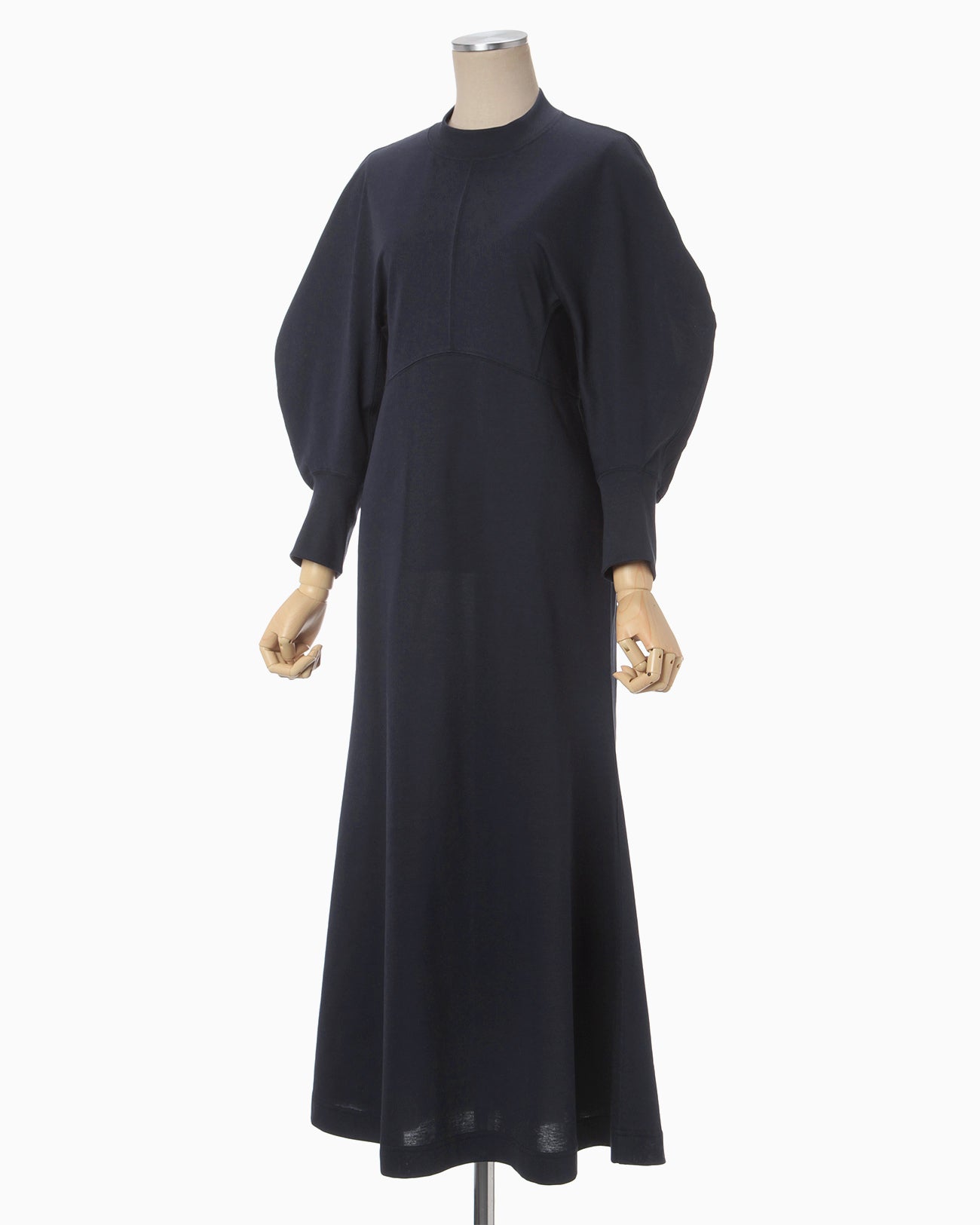 Cotton Jersey Flared Dress - navy - Mame Kurogouchi 