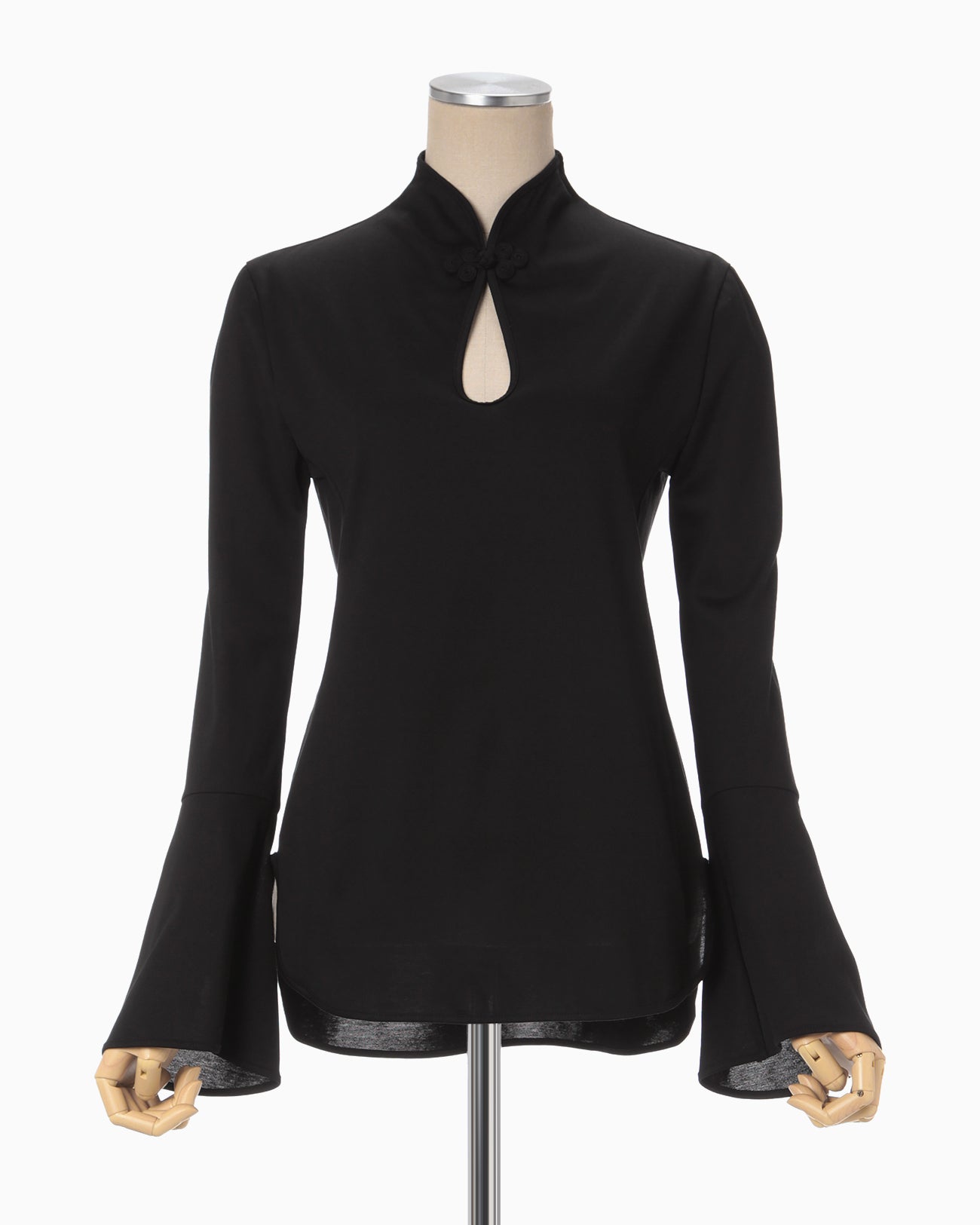 マメクロゴウチ　Suvin Cotton Jersey Top - black Mame Kurogouchi：Suvin Cotton Jersey Top - BLACK - ORANN