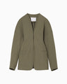 Double Jersey Dropped Shoulder Jacket - khaki