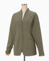 Double Jersey Dropped Shoulder Jacket - khaki