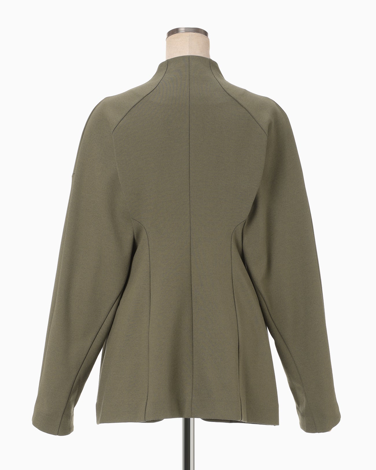 Double Jersey Dropped Shoulder Jacket - khaki