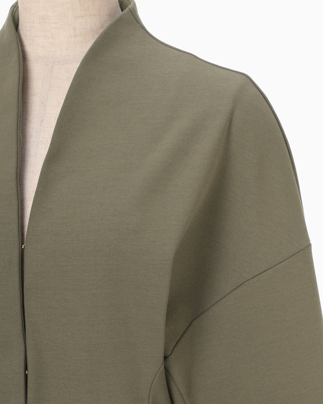 Double Jersey Dropped Shoulder Jacket - khaki
