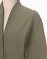 Double Jersey Dropped Shoulder Jacket - khaki