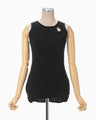 Random Ribbed Organic Cotton Sleeveless Top - black