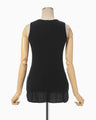 Random Ribbed Organic Cotton Sleeveless Top - black