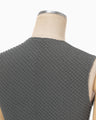 Shirring Jersey Jacquard Sleeveless Top - grey