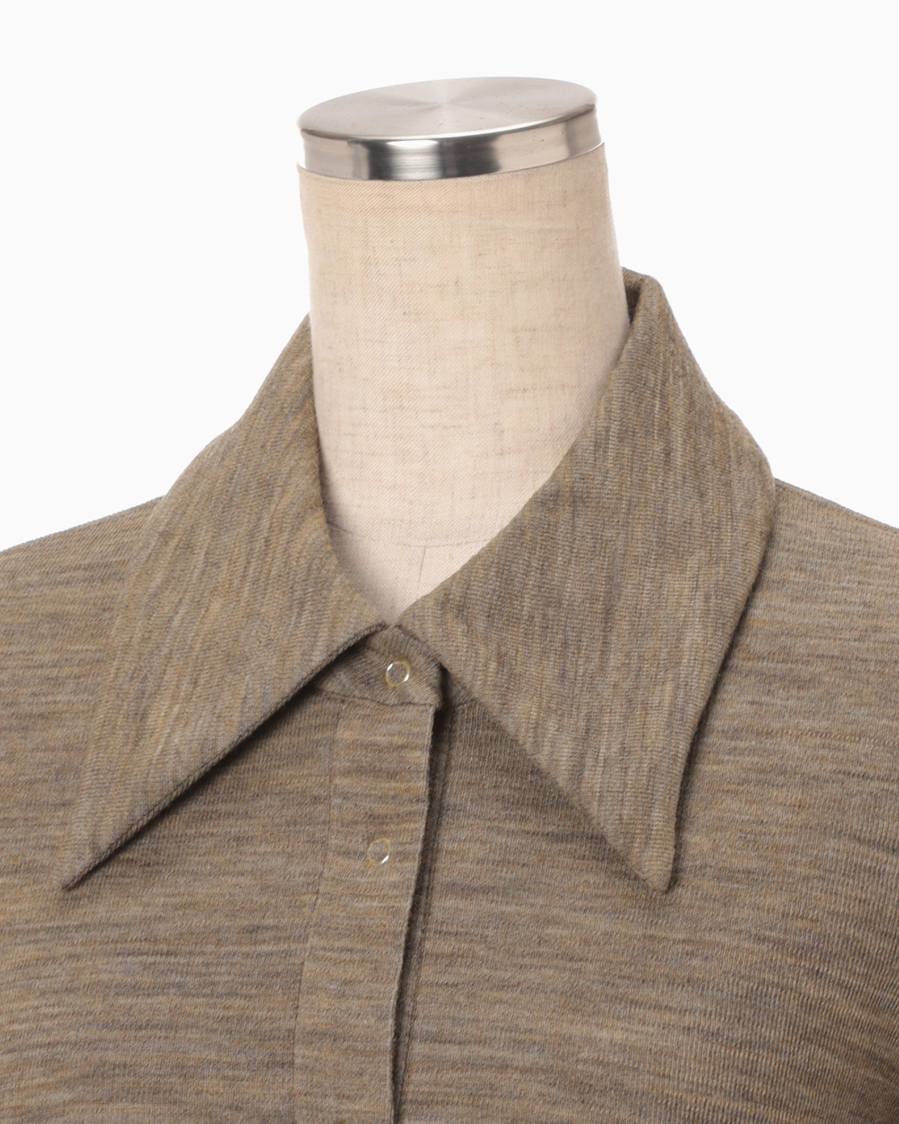 Wool Reversible-Jersey Shirt - brown - Mame Kurogouchi
