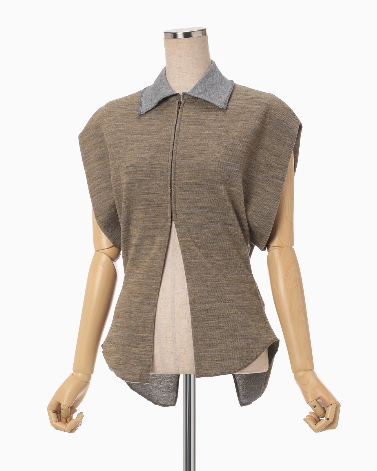 Wool Reversible-Jersey Top - brown