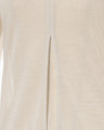 Hybrid Yarn Wool Jersey Front Slit Top - beige