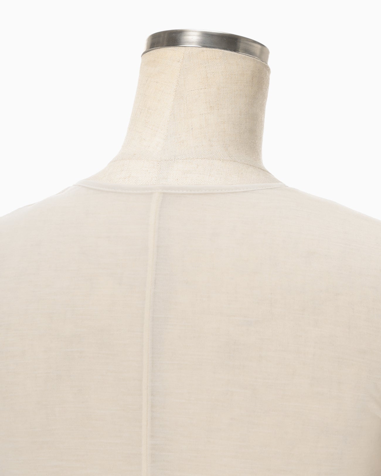 Hybrid Yarn Wool Jersey Front Slit Top - beige