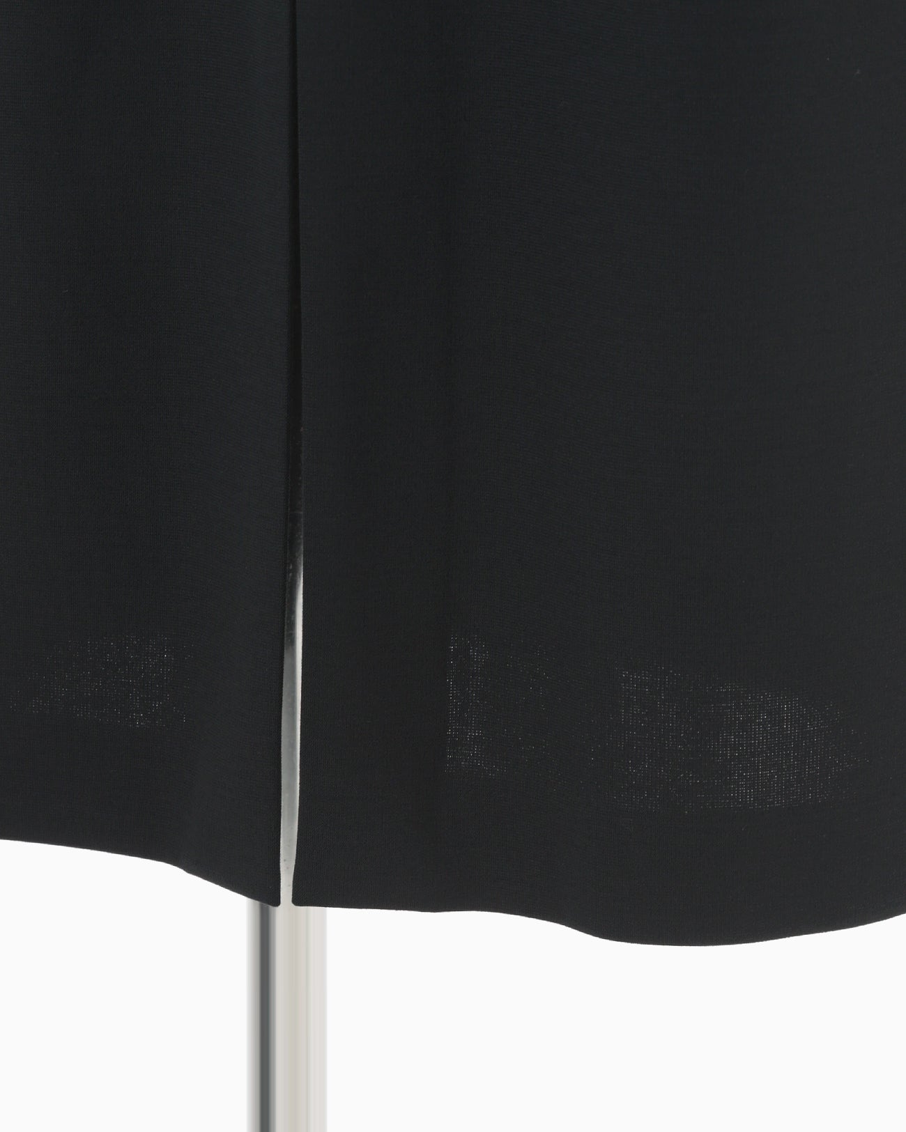 Double Jersey Embroidery Cuffs V-Neck Dress - black