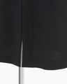 Double Jersey Embroidery Cuffs V-Neck Dress - black
