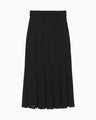 Watermark Pattern Pleated Knitted Skirt - black