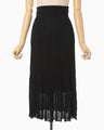 Watermark Pattern Pleated Knitted Skirt - black
