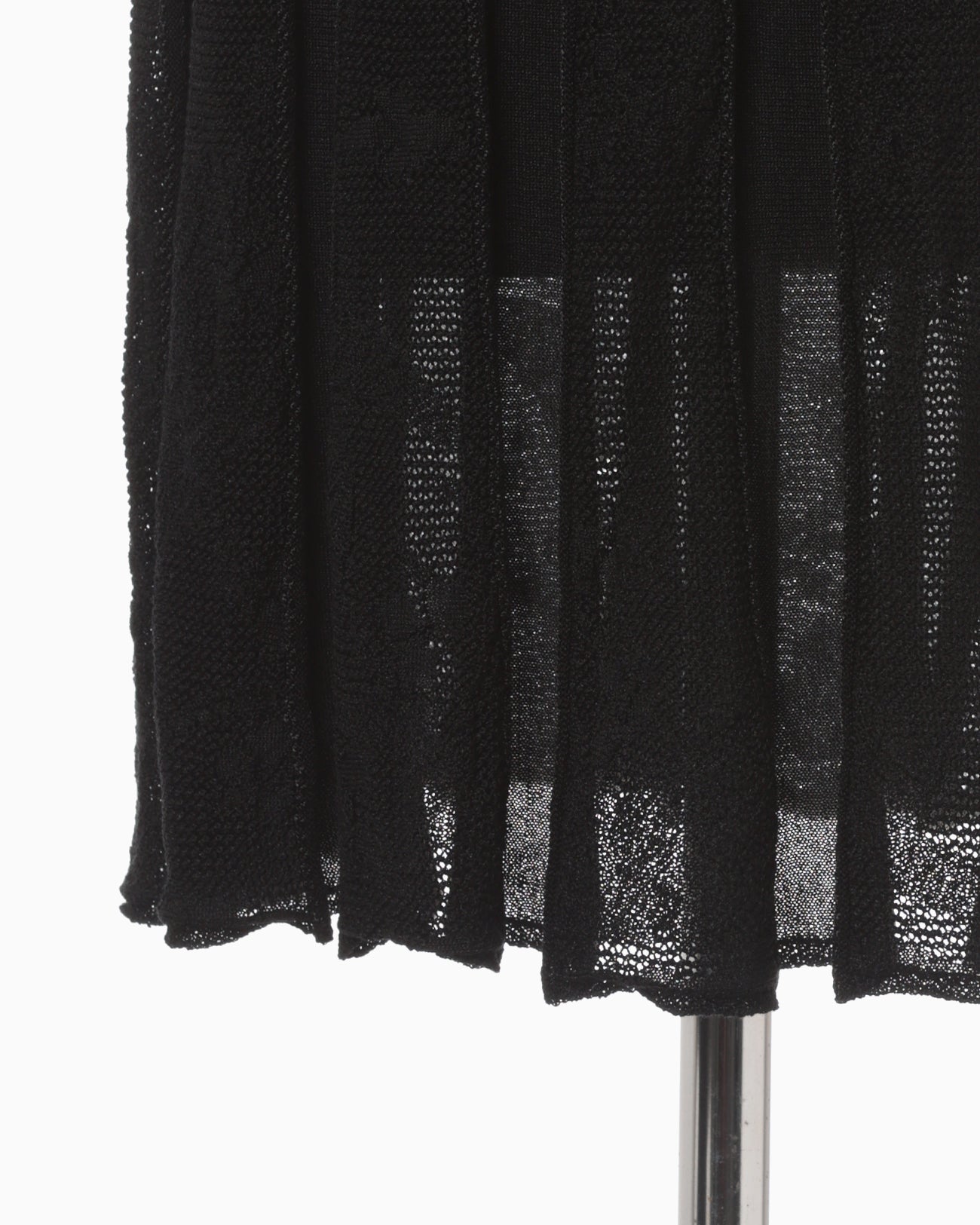 Watermark Pattern Pleated Knitted Skirt - black