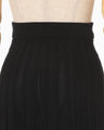 Watermark Pattern Pleated Knitted Skirt - black