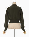 Detachable Embroidery Collar Knitted Cardigan - khaki