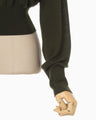 Detachable Embroidery Collar Knitted Cardigan - khaki