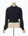Detachable Embroidery Collar Knitted Cardigan - navy