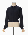 Detachable Embroidery Collar Knitted Cardigan - navy