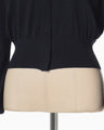 Detachable Embroidery Collar Knitted Cardigan - navy