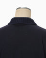 Detachable Embroidery Collar Knitted Cardigan - navy