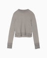 Detachable Embroidery Cuff Knitted Top - grey