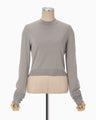 Detachable Embroidery Cuff Knitted Top - grey