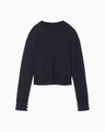 Detachable Embroidery Cuff Knitted Top - navy