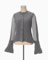 Openwork Pattern Knitted Cardigan - grey
