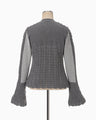 Openwork Pattern Knitted Cardigan - grey