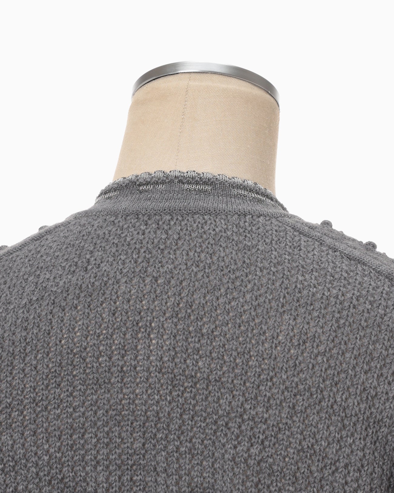 Openwork Pattern Knitted Cardigan - grey