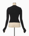 "Kintsugi" Crew Neck Knitted Top - black