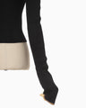 "Kintsugi" Crew Neck Knitted Top - black