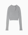 "Kintsugi" Crew Neck Knitted Top - grey