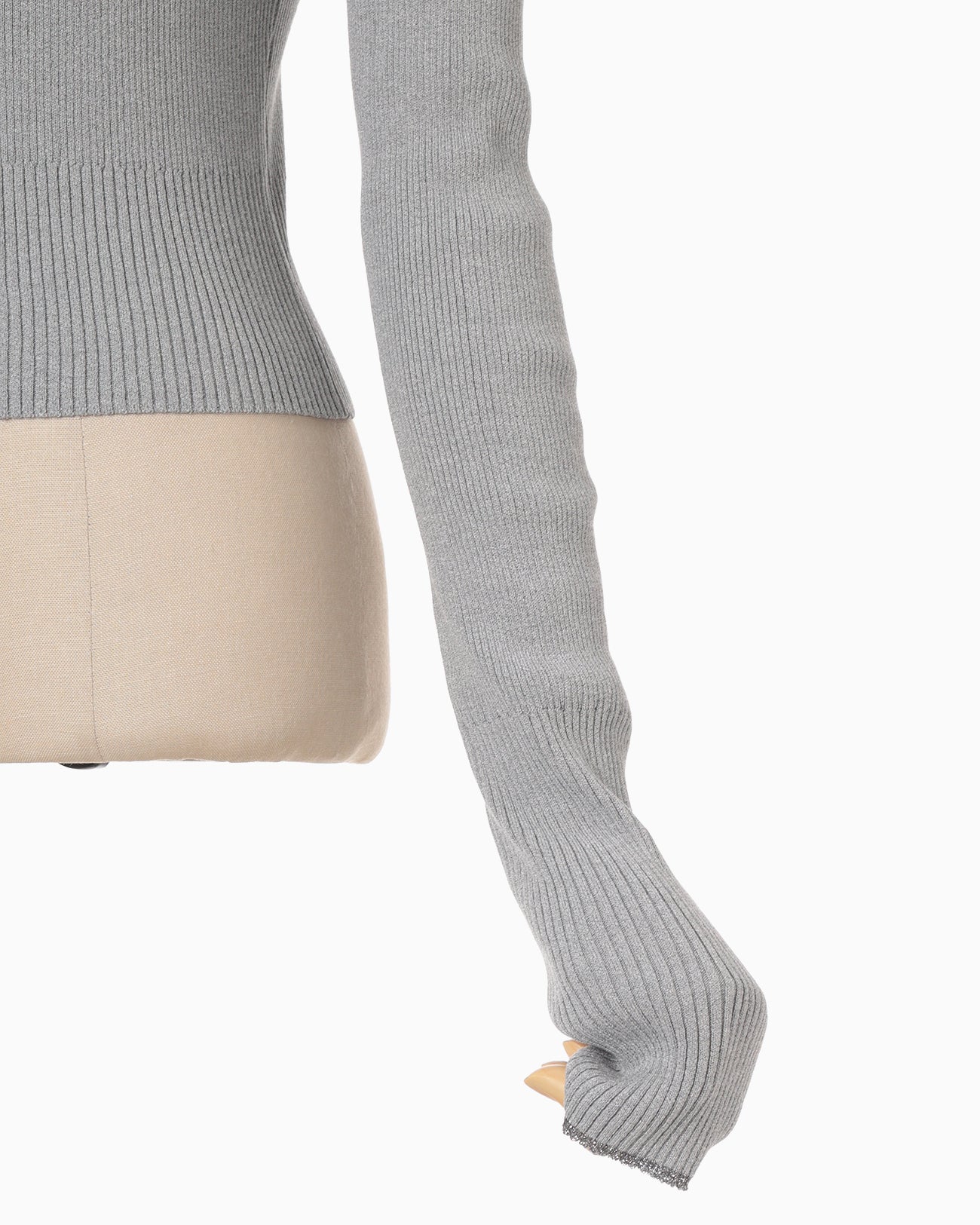 "Kintsugi" Crew Neck Knitted Top - grey