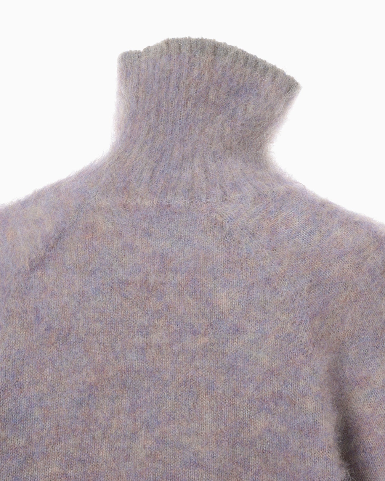Mohair Knitted High Neck Top - purple