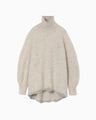 Mohair Knitted High Neck Top - white
