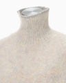 Mohair Knitted High Neck Top - white