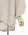 Mohair Knitted High Neck Top - white