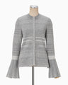"Mishima Karatsu" Floral Pattern Knitted Cardigan - grey