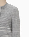 "Mishima Karatsu" Floral Pattern Knitted Cardigan - grey