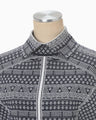 "Mishima Karatsu" Small Floral Pattern Knitted Top - navy